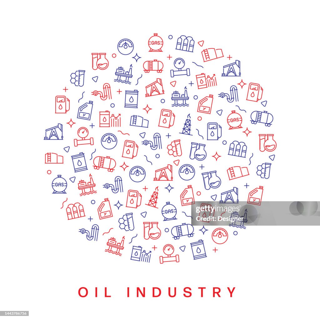 Oil Pattern Vector Oil Industry Related Pattern Design Modern Line Style Design High-Res ...