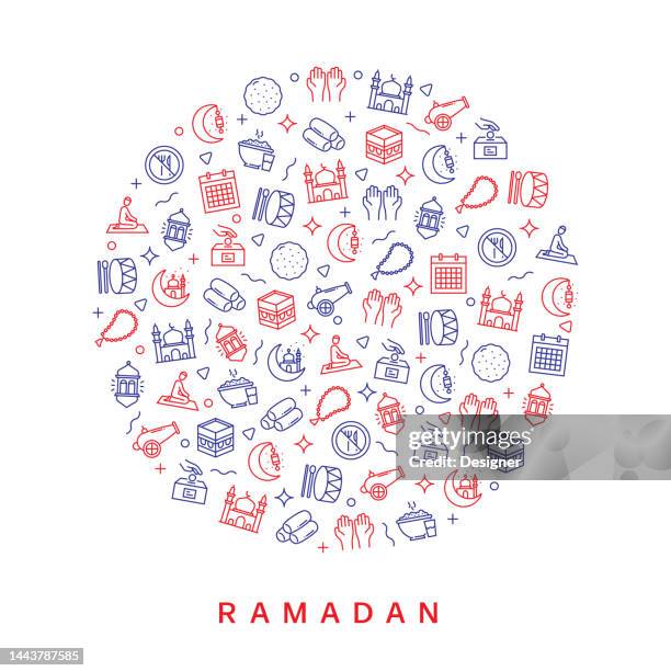 ramadan related pattern design. modern line style design - kuwait landmark stock illustrations