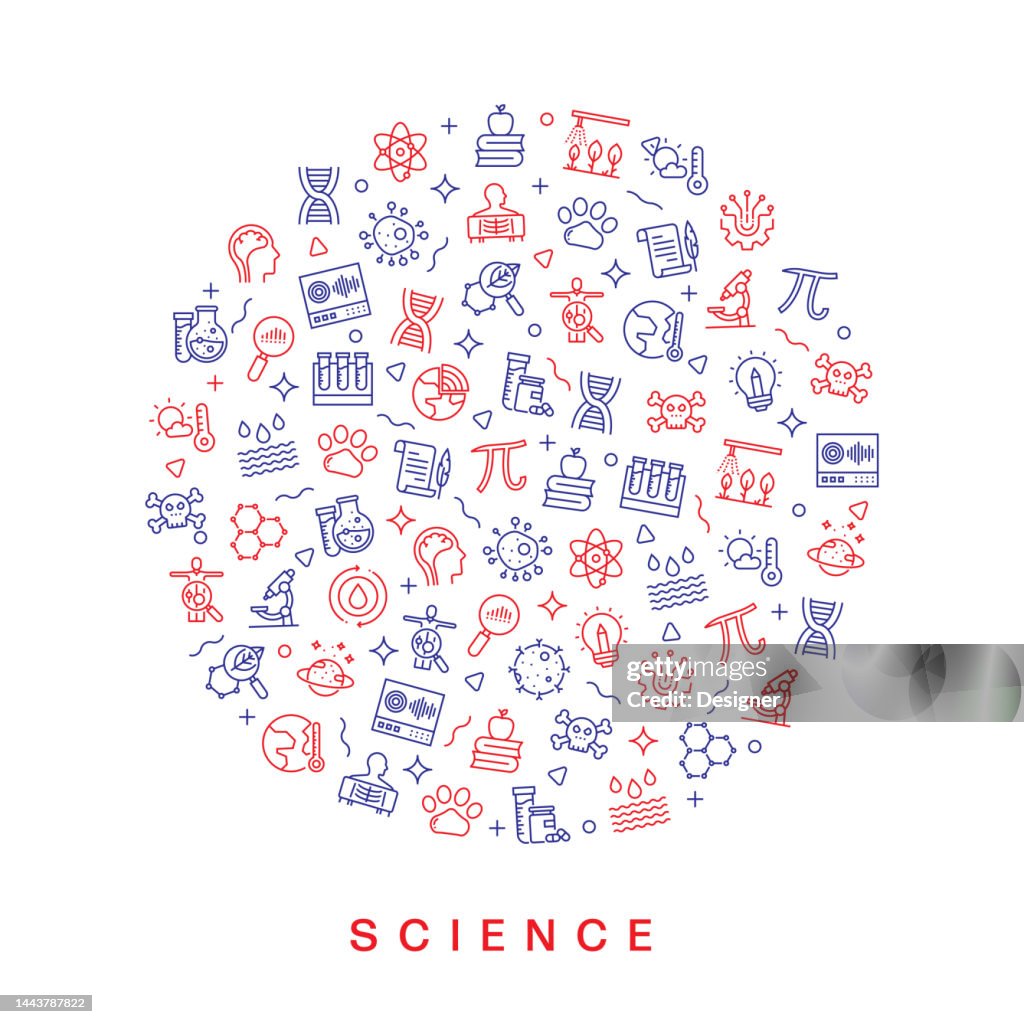 Science Related Pattern Design Modern Line Style Design High-Res Vector ...