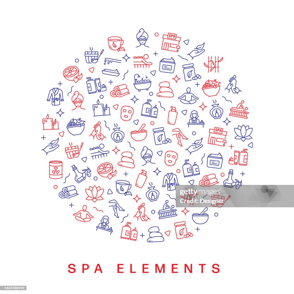 Spa Elements Related Pattern Design Modern Line Style Design High-Res ...
