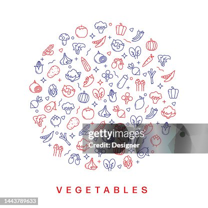 VEGETABLES RELATED PATTERN DESIGN. MODERN LINE STYLE DESIGN VEGETABLES RELATED PATTERN DESIGN. MODERN LINE STYLE DESIGN