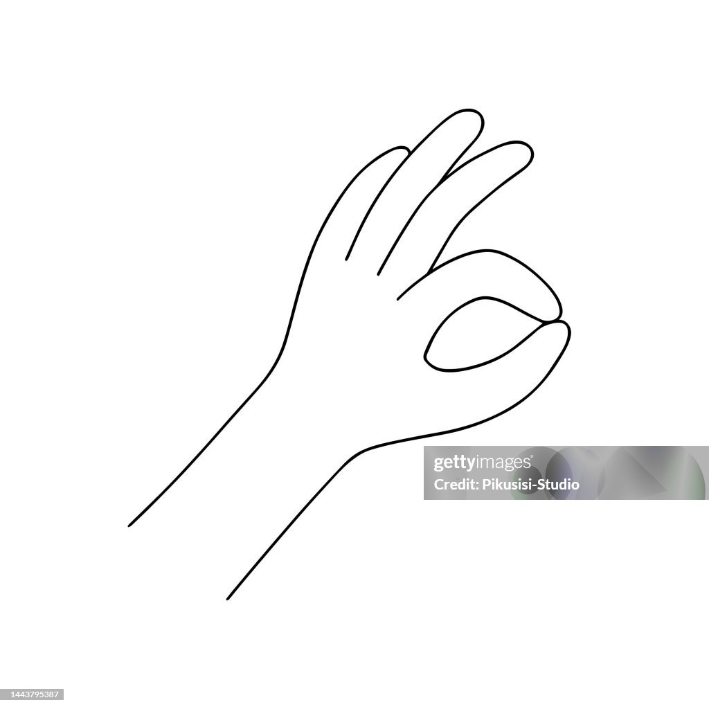 Print Ok Sign Hand Showing Ok Sign High-Res Vector Graphic - Getty Images