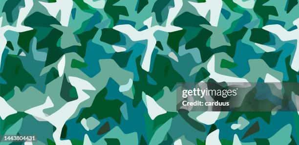 seamless camouflage pattern - camouflage stock illustrations