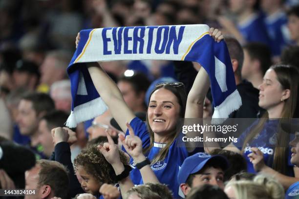 Fans react after the Sydney Super Cup match between Everton and the Western Sydney Wanderers at CommBank Stadium on November 23, 2022 in Sydney,...