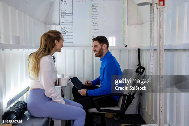 we make a great team - coffee gym stock pictures, royalty-free photos & images