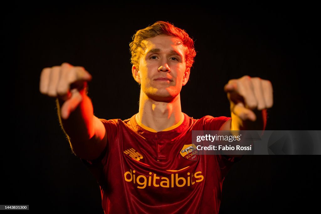 AS Roma new signing Ola Solbakken poses during his first photoshoot