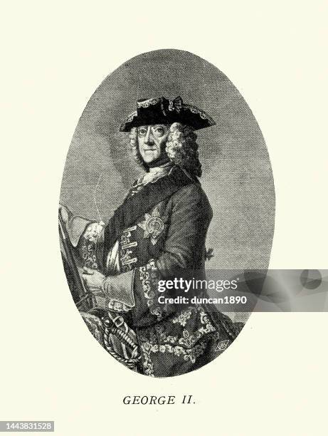 king george ii of great britain, british royal history 18th century - george ii of great britain stock illustrations