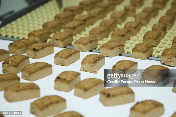Detail of the polvorones during the visit to the mantecados factory of the firm La Muralla in the town of Estepa, on November 23, 2022 in Seville ....