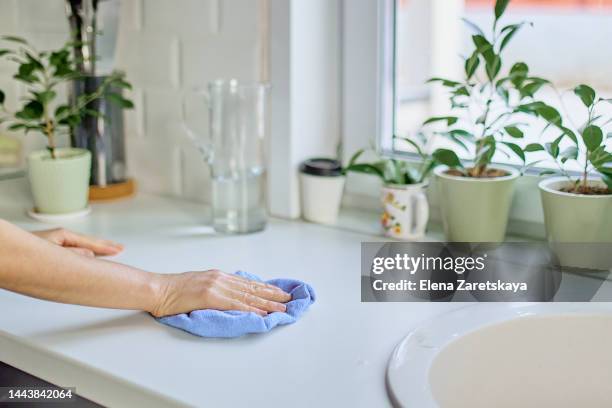 cleaning of the house and apartment - addetto alle pulizie foto e immagini stock