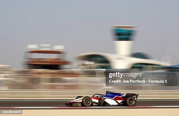 Brad Benavides of The United States and Charouz Racing System on track during Formula 2 testing at Yas Marina Circuit on November 23, 2022 in Abu...