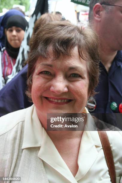 Mairead Corrigan Maguire, Nobel Peace Laureate, at the Palestinian National Demonstration & Rally against the Israeli Occupation of Palestine. The...