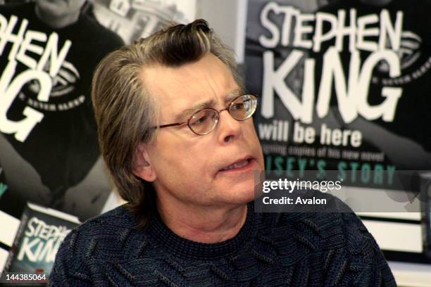 Stephen King during the popular book-signing event at Asda supermarket in, Watford, England. Hundreds of people came, some from far away and some...