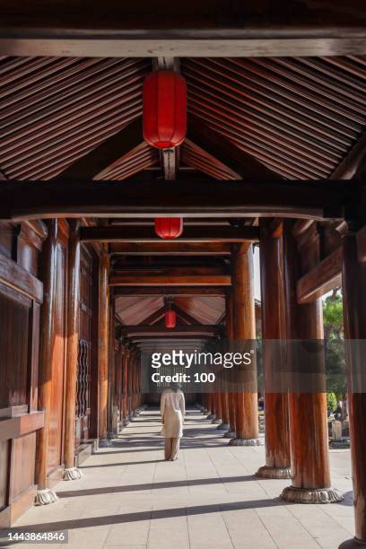 woman in the traditional oriental temple - oriental culture stock-fotos und bilder