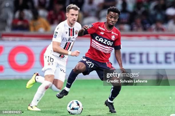 Adilson Angel abreu de Almeida Gomes of Lille OSC in action during the Ligue 1 match between Lille OSC and OGC Nice at Stade Pierre-Mauroy on August...