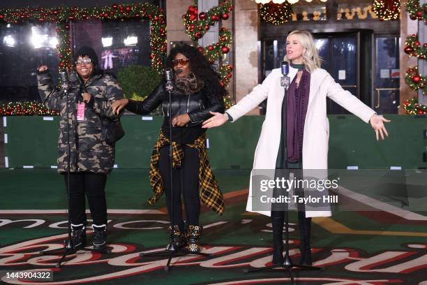 Joss Stone performs during the second day of Macy's Thanksgiving Day Parade rehearsals at Macy's Herald Square on November 22, 2022 in New York City.