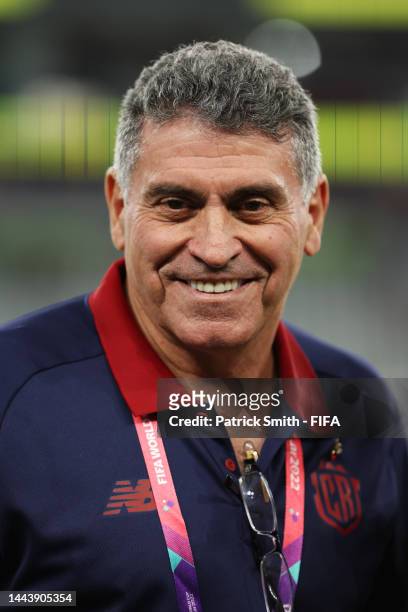 Luis Fernando Suarez, Head Coach of Costa Rica, reacts prior to the FIFA World Cup Qatar 2022 Group E match between Spain and Costa Rica at Al...