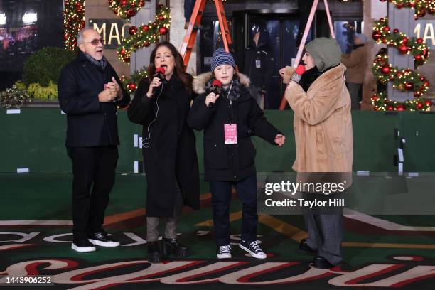The Estefan family performs during the second day of Macy's Thanksgiving Day Parade rehearsals at Macy's Herald Square on November 22, 2022 in New...