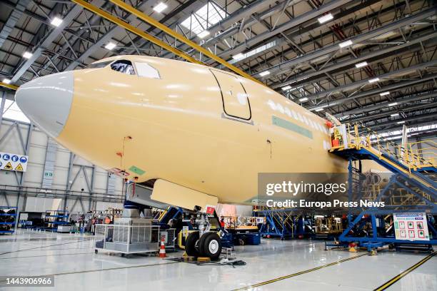 View of the structure of an aircraft at the Airbus campus in Getafe, 'Campus Futura', on 23 November, 2022 in Getafe, Madrid, Spain. Campus Futura'...