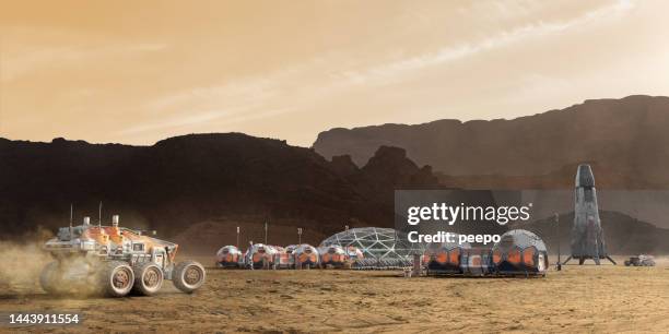 base camp on mars - exploração espacial imagens e fotografias de stock
