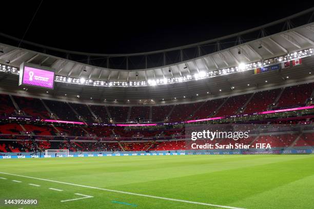 General view inside the stadium prior to the FIFA World Cup Qatar 2022 Group F match between Belgium and Canada at Ahmad Bin Ali Stadium on November...