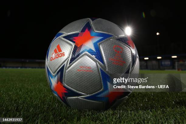 The Match ball is seen on the pitch prior to the UEFA Women's... News Photo  - Getty Images