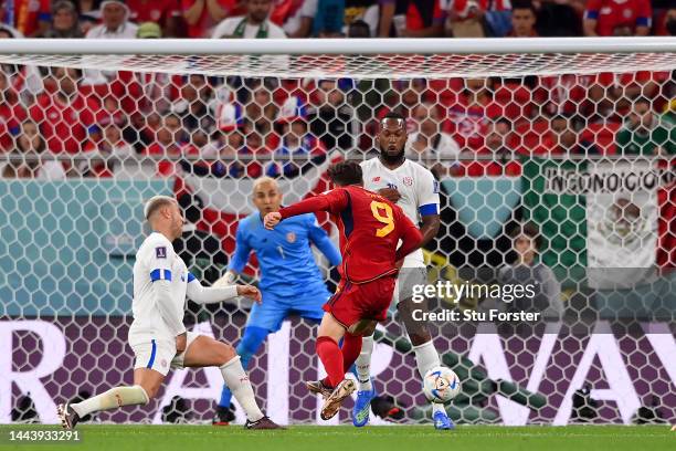 Gavi of Spain scores their team's fifth goal during the FIFA World Cup Qatar 2022 Group E match between Spain and Costa Rica at Al Thumama Stadium on...