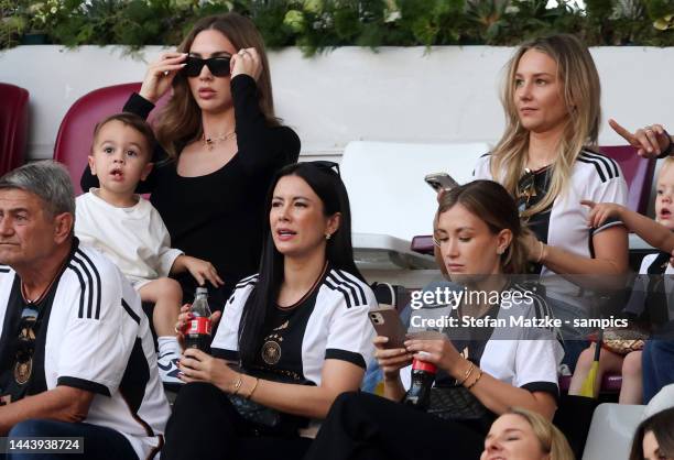 Ann Kathrin Goetze, wife of Mario Götze of Germany, Daniela Jehle girlfriend of Marc-André ter Stegen of Germany, Laura Winter girlfriend of Jonas...