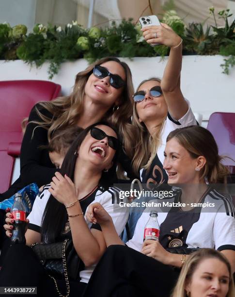 Ann Kathrin Goetze, wife of Mario Götze of Germany, Daniela Jehle girlfriend of Marc-André ter Stegen of Germany, Laura Winter girlfriend of Jonas...