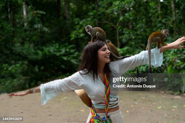 people traveling - amazon rainforest stock pictures, royalty-free photos & images