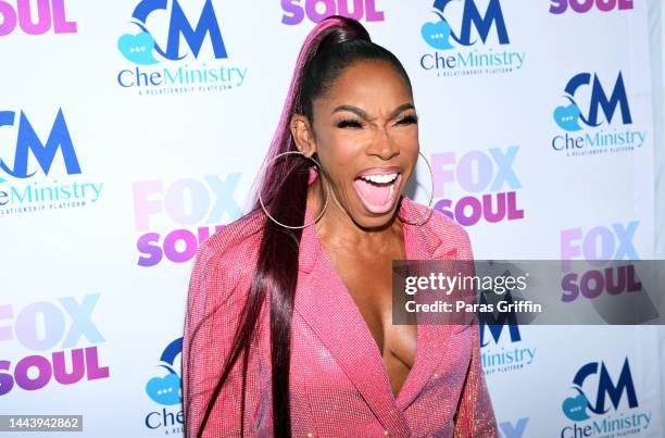 Actress AJ Johnson attends CheMinistry Live at The Gathering Spot on November 20, 2022 in Atlanta, Georgia.