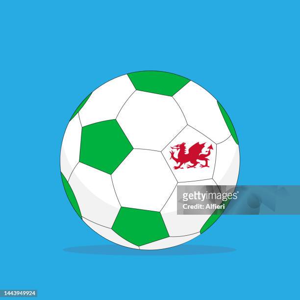 ilustrações, clipart, desenhos animados e ícones de futebol do país de gales - welsh flag