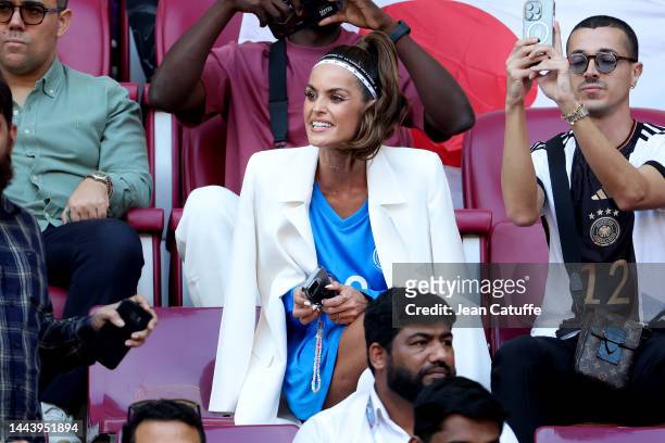 Izabel Goulart, Germany goalkeeper Kevin Trapp's fiancée, attends the FIFA World Cup Qatar 2022 Group E match between Germany and Japan at Khalifa...