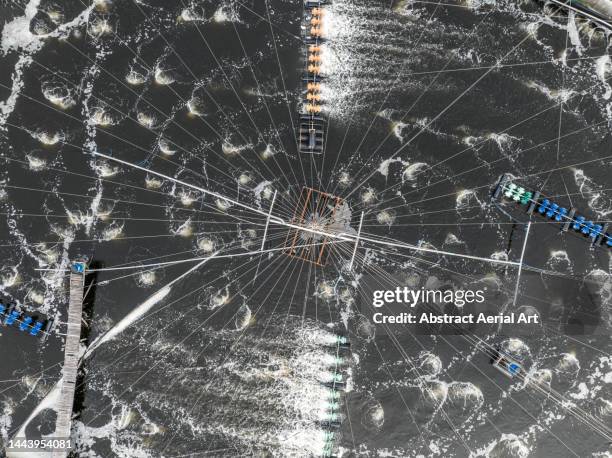 aerial image looking down on a sewage treatment tank, vietnam - reverse osmosis stock pictures, royalty-free photos & images