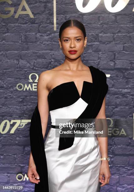 Gugu Mbatha-Raw attends a special event hosted by Omega to celebrate 60 years of James Bond on November 23, 2022 in London, England.