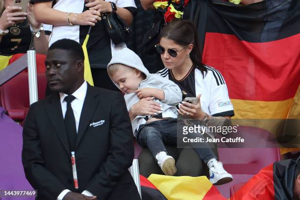 Lina Meyer, wife of Joshua Kimmich attends the FIFA World Cup Qatar 2022 Group E match between Germany and Japan at Khalifa International Stadium on...