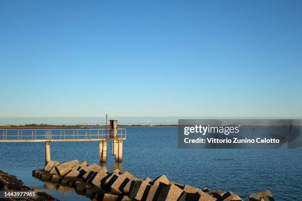 General view of the delta of the Po river on November 23, 2022 in Porto Tolle, Italy. The flow of Italy's longest river has fallen to one-tenth of...