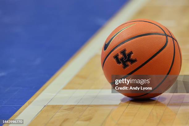 Basketball of the Kentucky Wildcats during the game against the North Florida Ospreys at Rupp Arena on November 23, 2022 in Lexington, Kentucky.