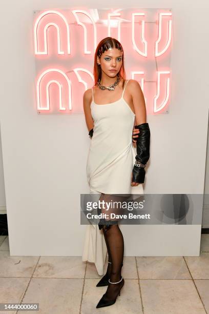 Isobel Richmond attends the Miu Miu Holiday party at Quo Vadis on November 23, 2022 in London, England.
