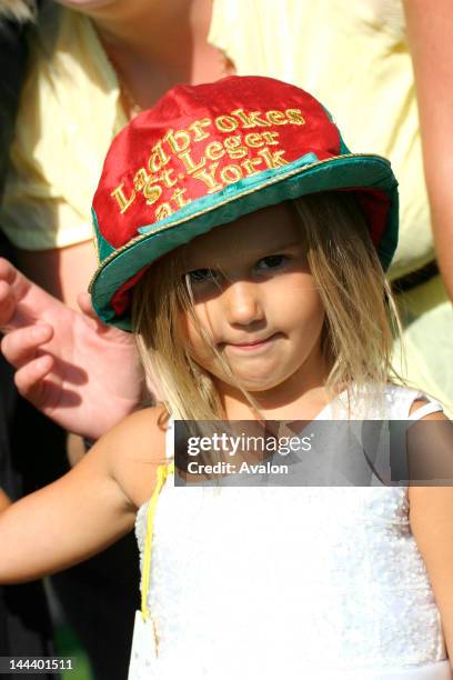 Frankie Dettori's daughter Ella. Sixties Icon won the St. Leger by 2 1/2 lengths with jockey Frankie Dettori celebrating his fourth St Leger victory...