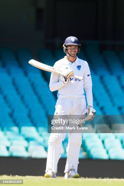 Chris Green of New South Wales looks on during day 3 of the Sheffield Shield match between New South Wales and Western Australia at Sydney Cricket...