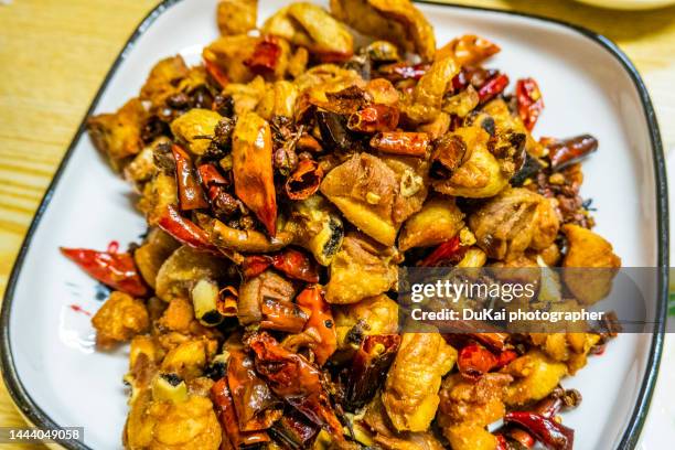 chongqing spicy chicken  in china - szechuan cuisine stock pictures, royalty-free photos & images