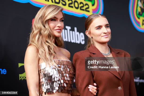 Chrishell Stause and G Flip attend the 2022 ARIA Awards at The Hordern Pavilion on November 24, 2022 in Sydney, Australia.