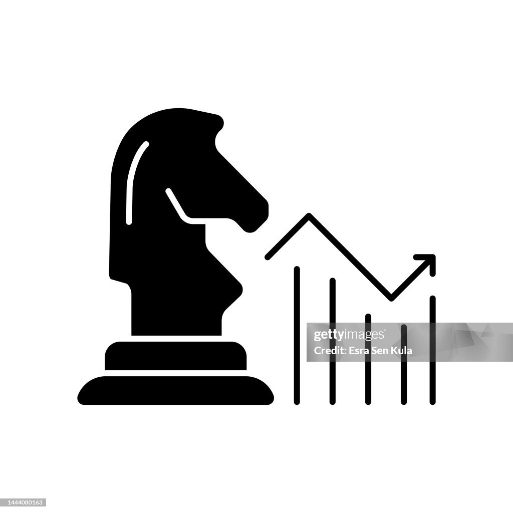 Strategic Plan Solid Flat Icon. The Icon is suitable for web pages, mobile apps, UI, UX, and GUI design.