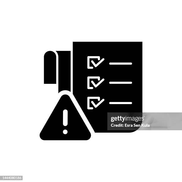 safety checklist solid flat icon. the icon is suitable for web pages, mobile apps, ui, ux, and gui design. - health and safety stock illustrations