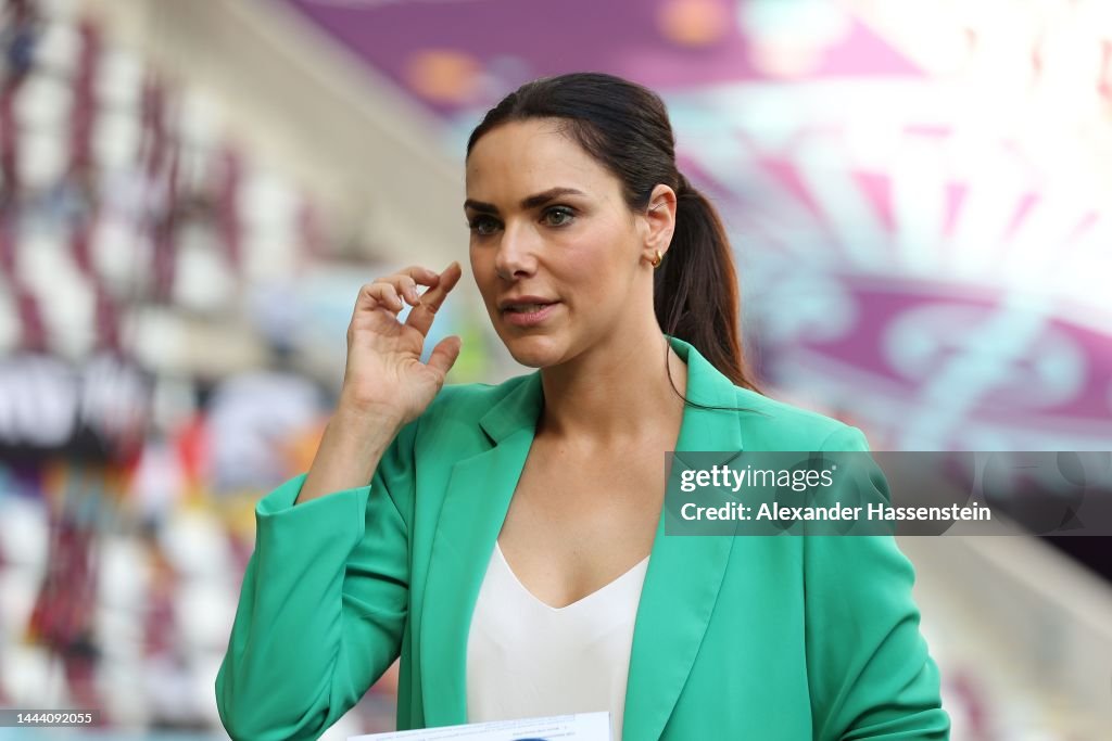 Esther Prior TV host Esther Sedlaczek prior to the FIFA World Cup Qatar 2022 Group ...