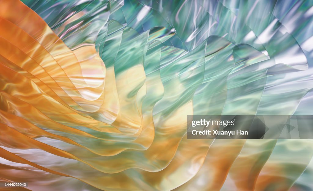 Abstract transparent material wavy background