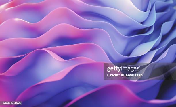 layered waves and curves pattern abstract background - purple fabric stock pictures, royalty-free photos & images