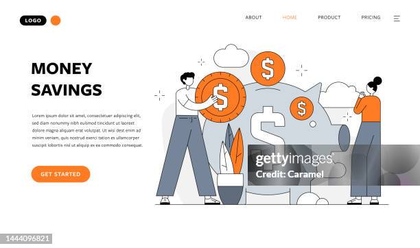 savings flat design vector illustration - financial planning young stock illustrations