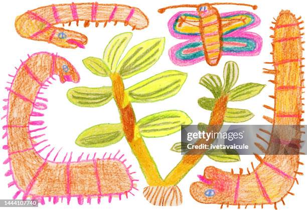 compost worms - compost bin stock illustrations