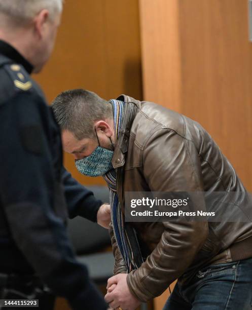 Jose Enrique Abuin, 'El Chicle' sits in the dock during a trial at the Provincial Court of A Coruña, on 24 November, 2022 in A Coruña, Galicia,...